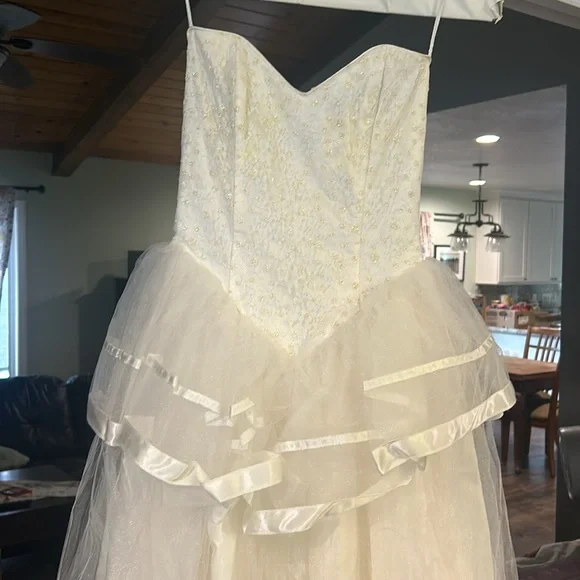 Vintage Gunne Sax strapless white 5 - Picture 2 of 6